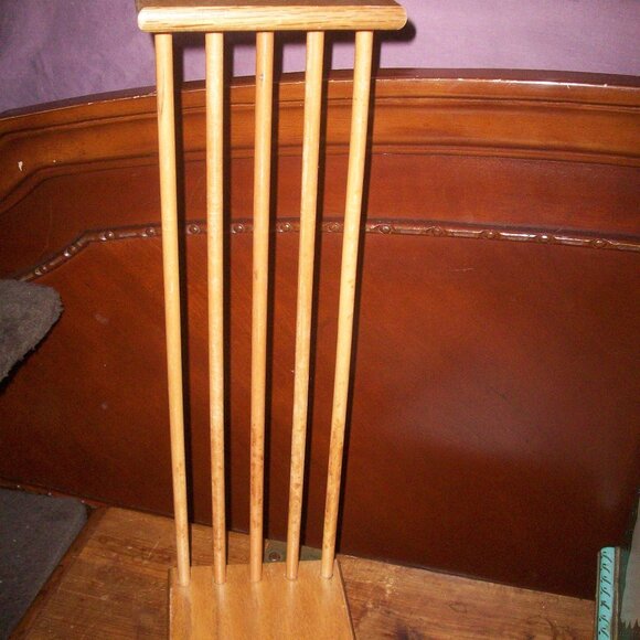 Vintage Wood Bookends Expanding Wooden Book Ends Holder CD/DVD Rack Shelf Dryer - Picture 2 of 12